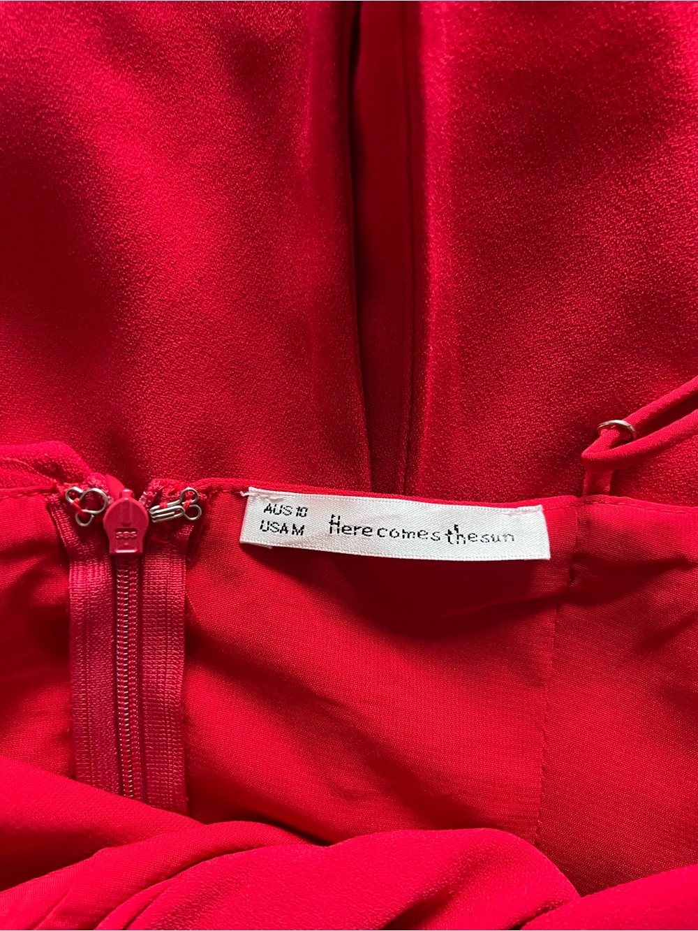 Red One-Shoulder Ruffle Midi Cocktail Dress - Picture 3 of 6
